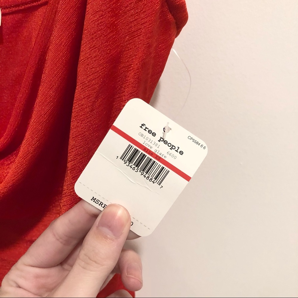 Free People Cowls In The Club Bodysuit Red XS - Picture 5 of 8